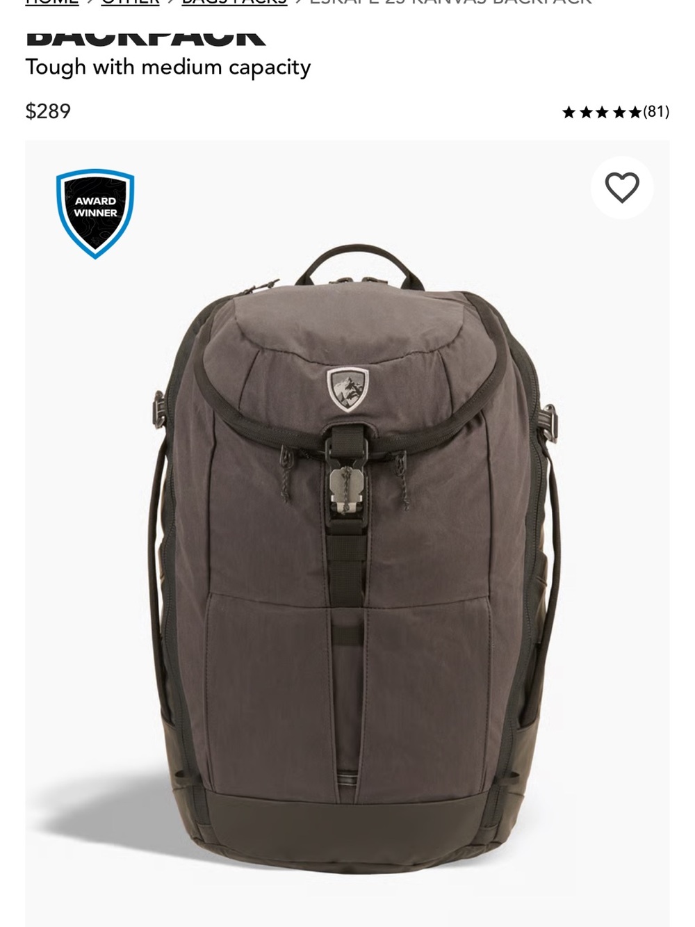 Kuhl Eskape 25L Kanvas Backpack